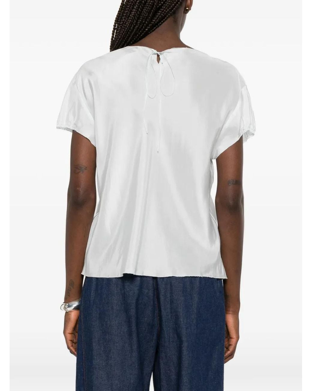 Susanne Bommer White Short-Sleeves Blouse