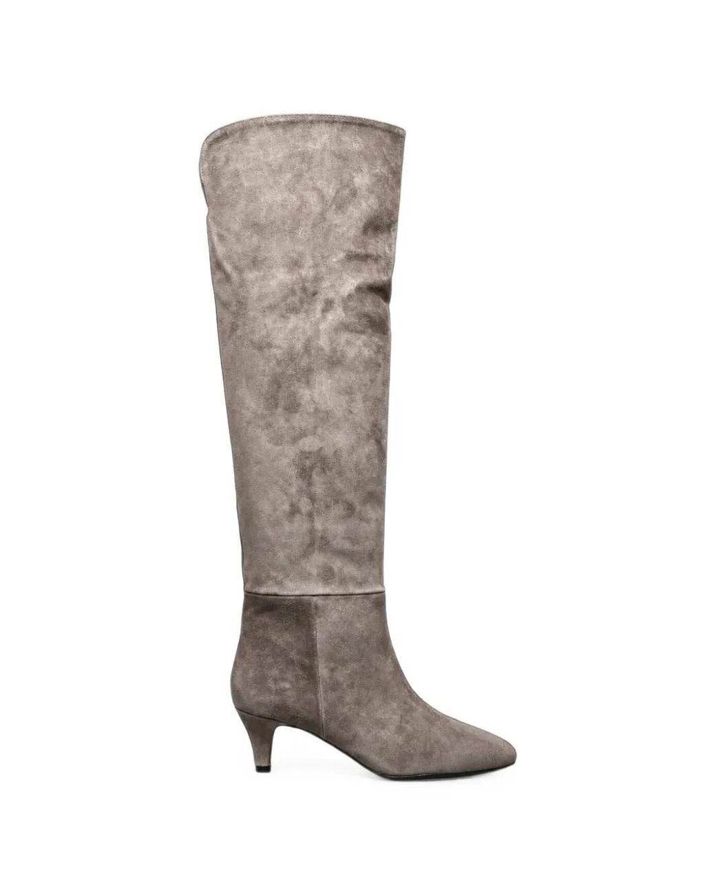 Poche Paris Natural Over-The-Knee Kitten-Heel Boots