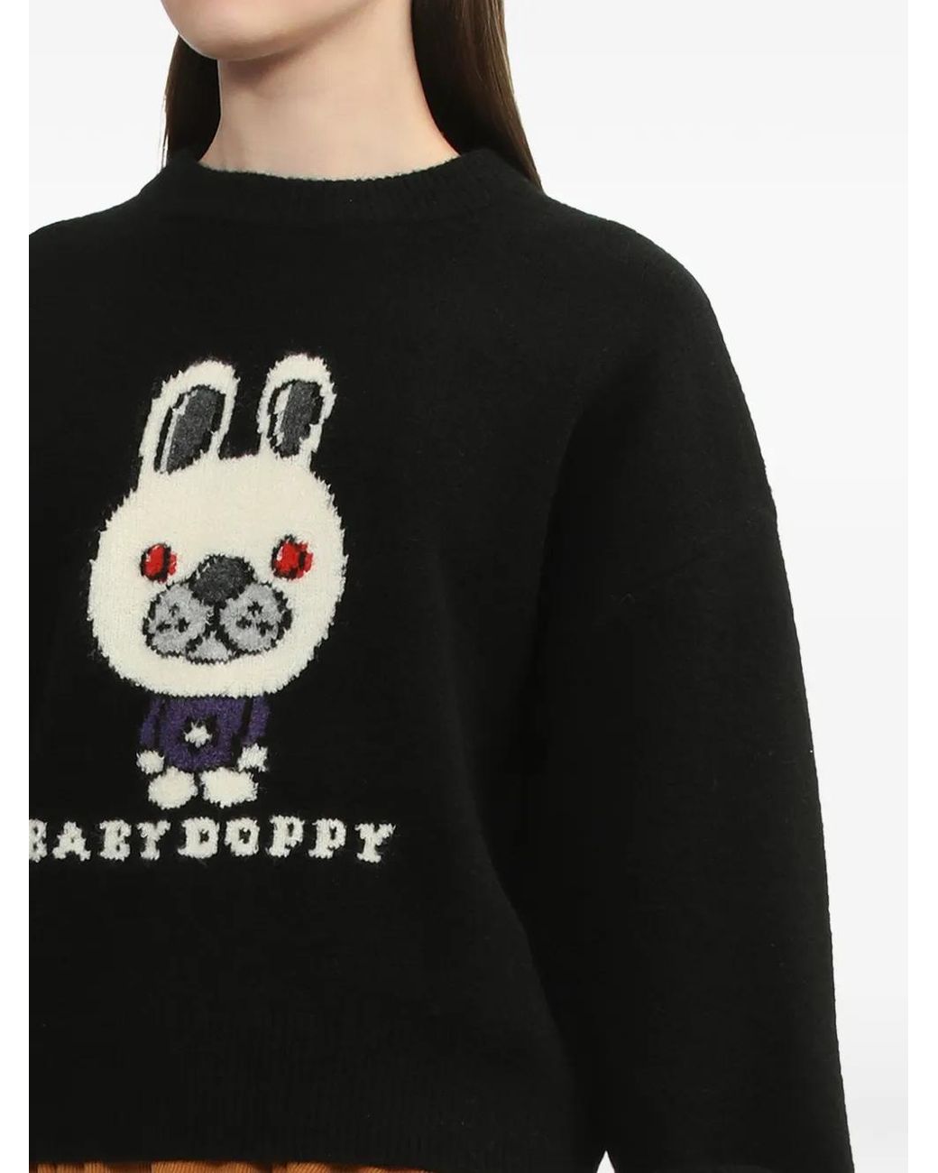 A Bathing Ape Black Bunny Graphic Sweater