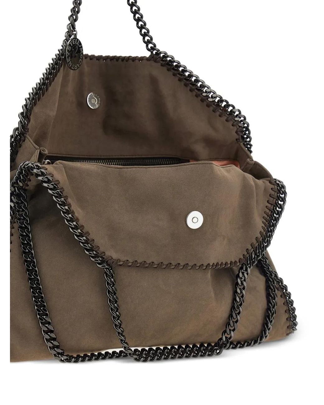 Stella McCartney Brown Falabella Chain-Trim Tote Bag