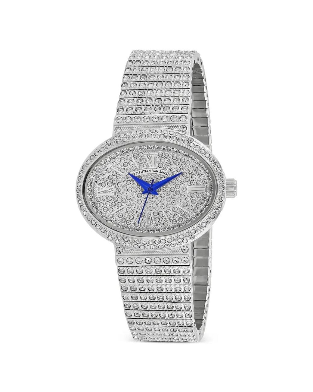 Christian Van Sant White 30Mm Embellished Watch