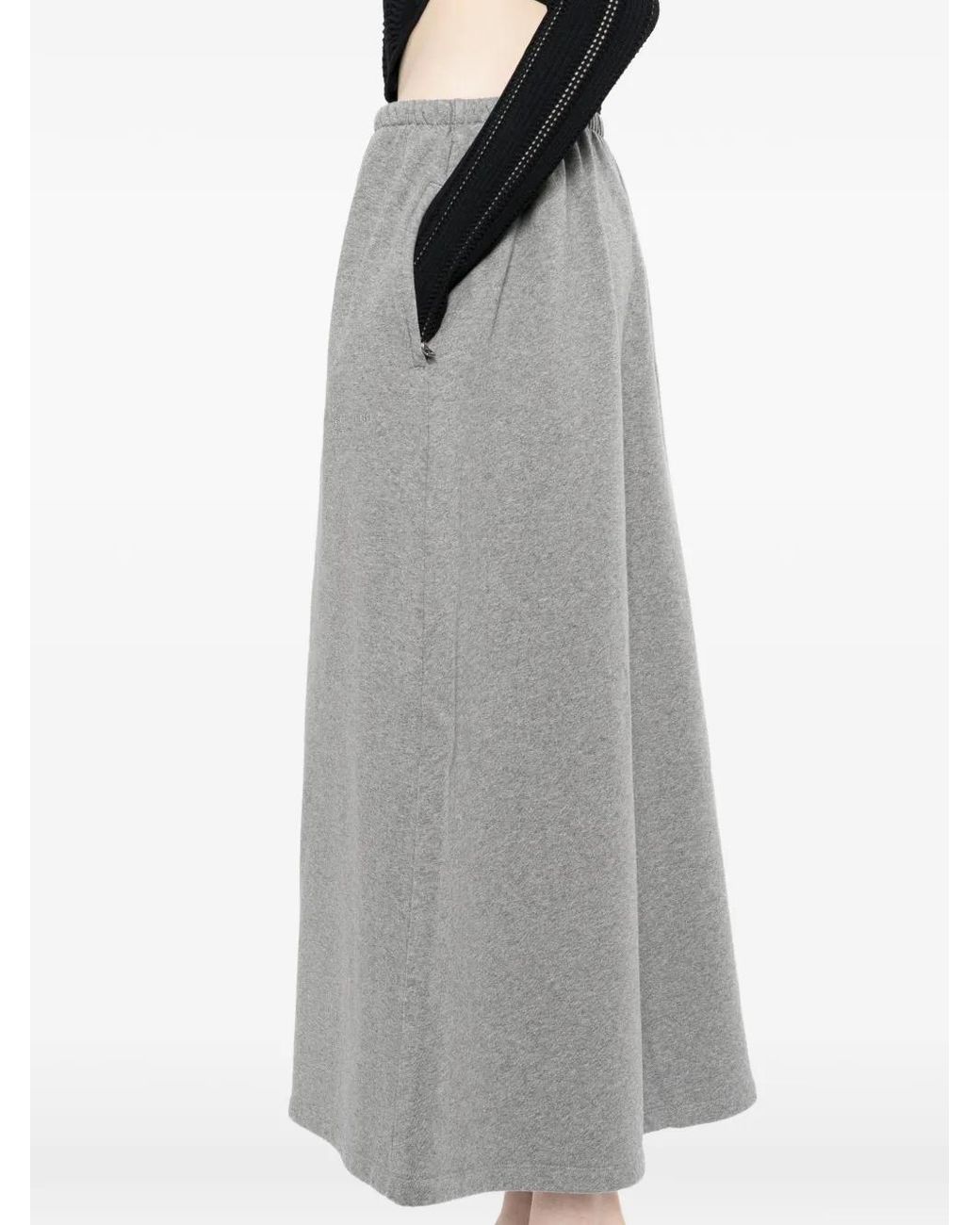 Alexander Wang Gray Low-Rise Midi Circle Skirt