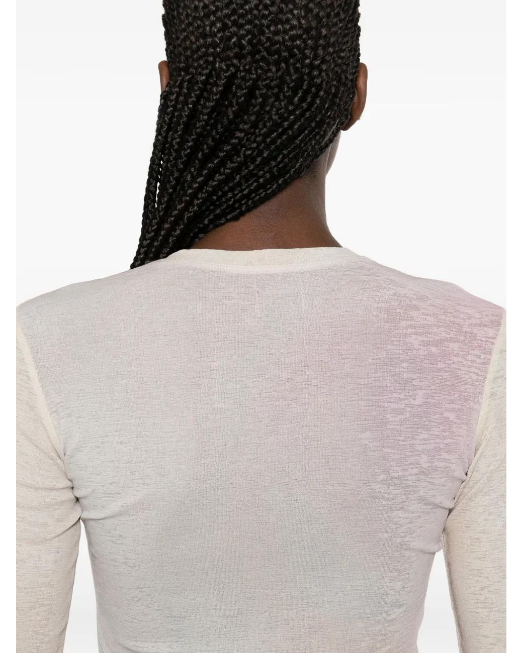 Nanushka White Long Sleeve Crewneck Top
