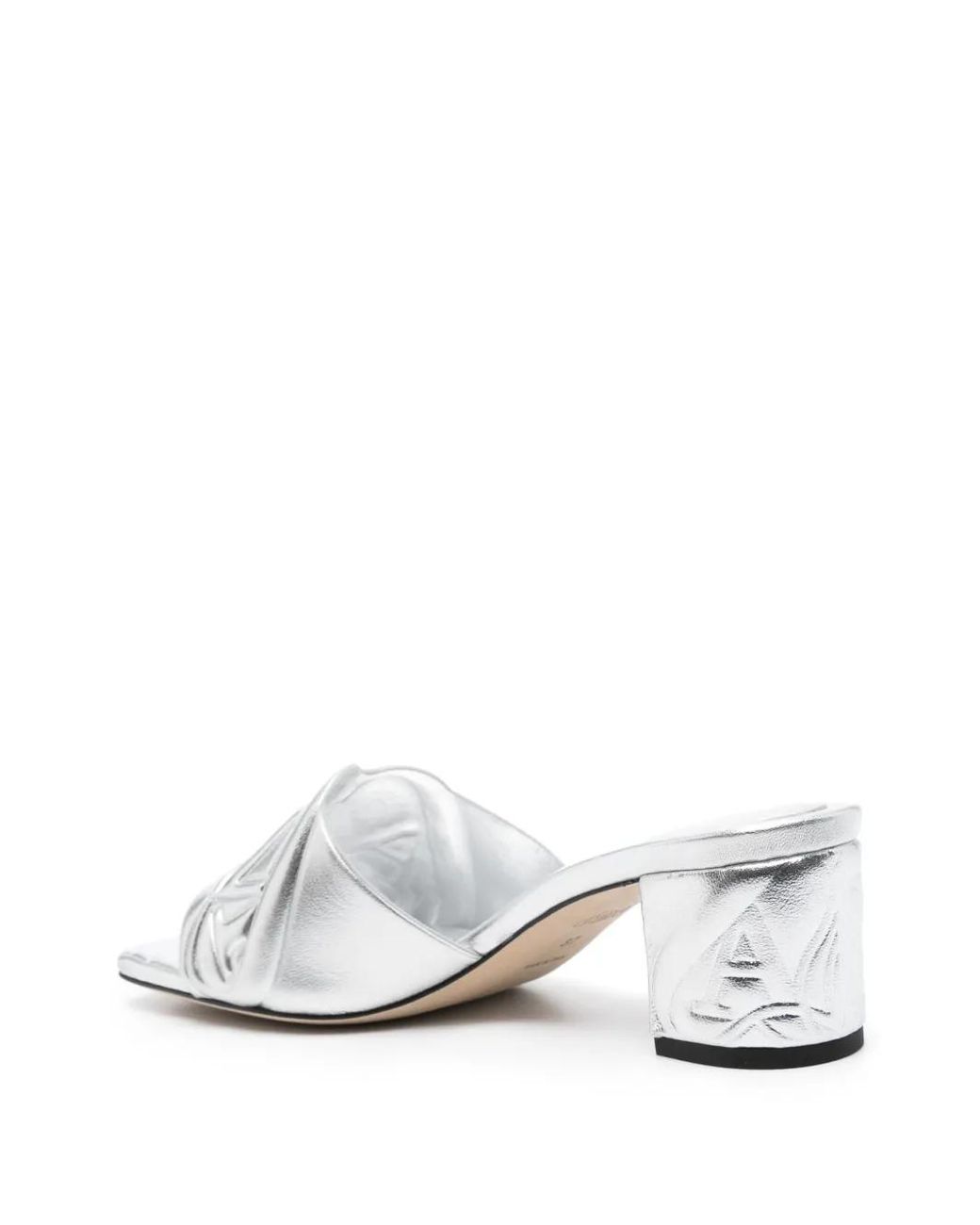 McQueen Metallic Leather Heel Sandals