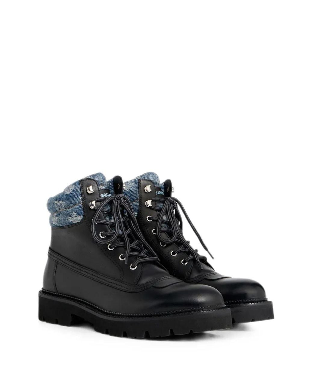 DSquared² Black D2 Monogram Ankle Boots for men