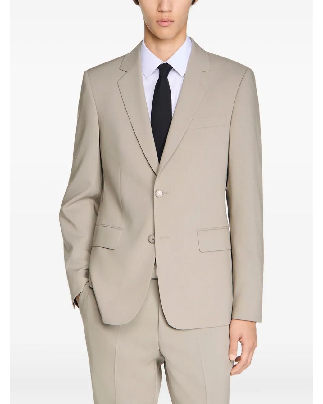 Sandro Natural Blazer En Laine for men