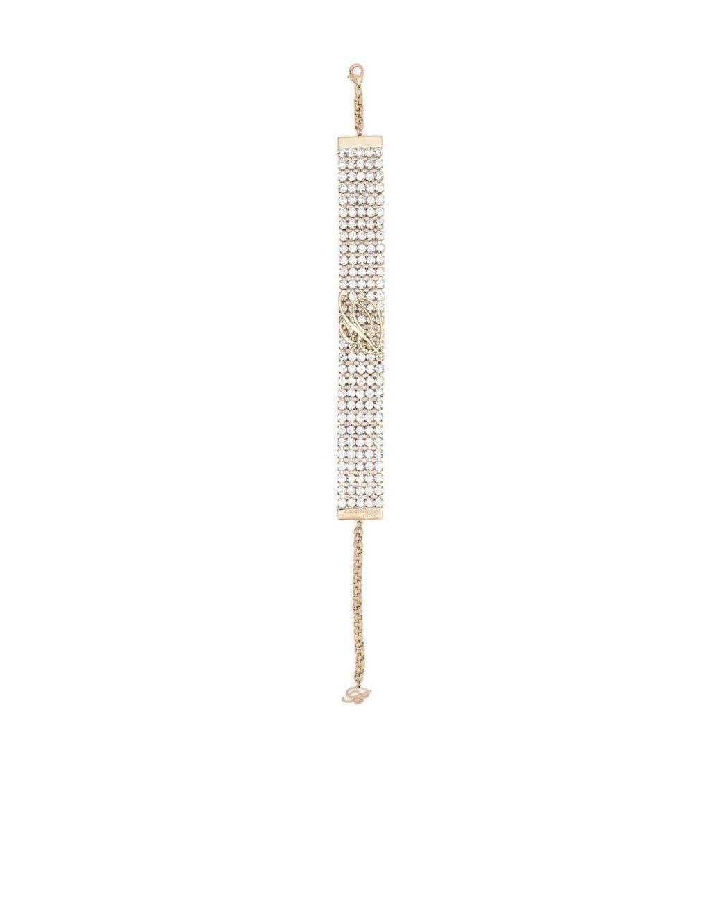 Blumarine White Crystal-Embellished Necklace