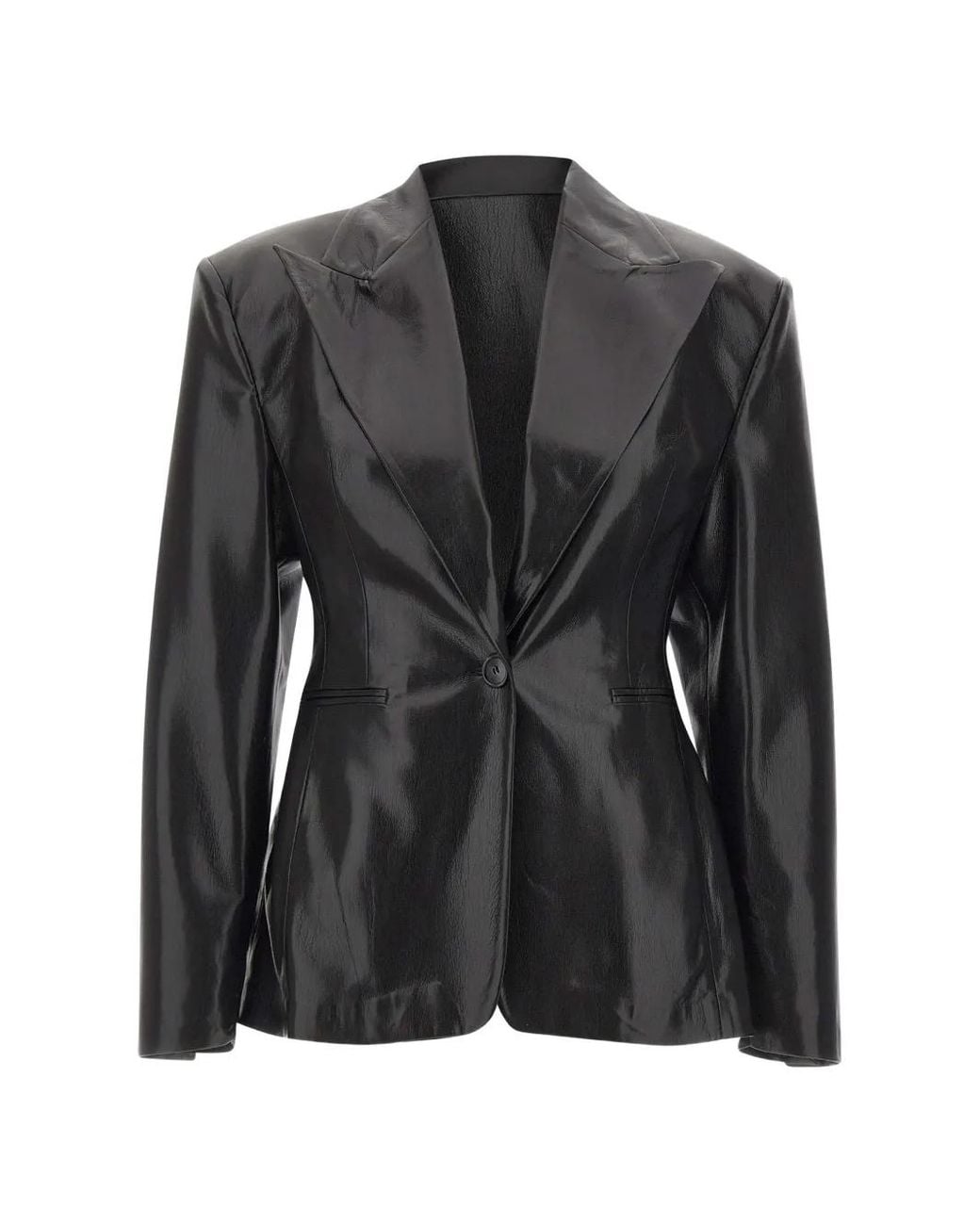 ANDAMANE Black Ottavia Hourglass-Silhouette Blazer