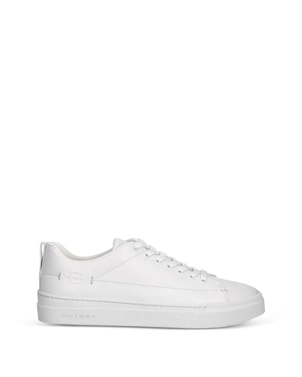 Baldinini White Logo-Embossed Lace-Up Sneakers for men