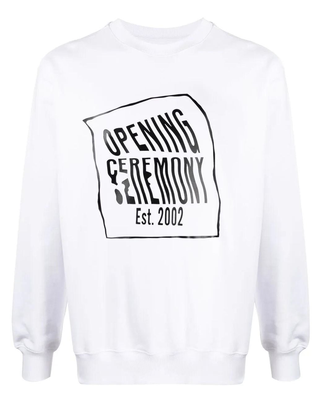 Opening Ceremony White Warped-Logo Cotton Sweatshirt for men