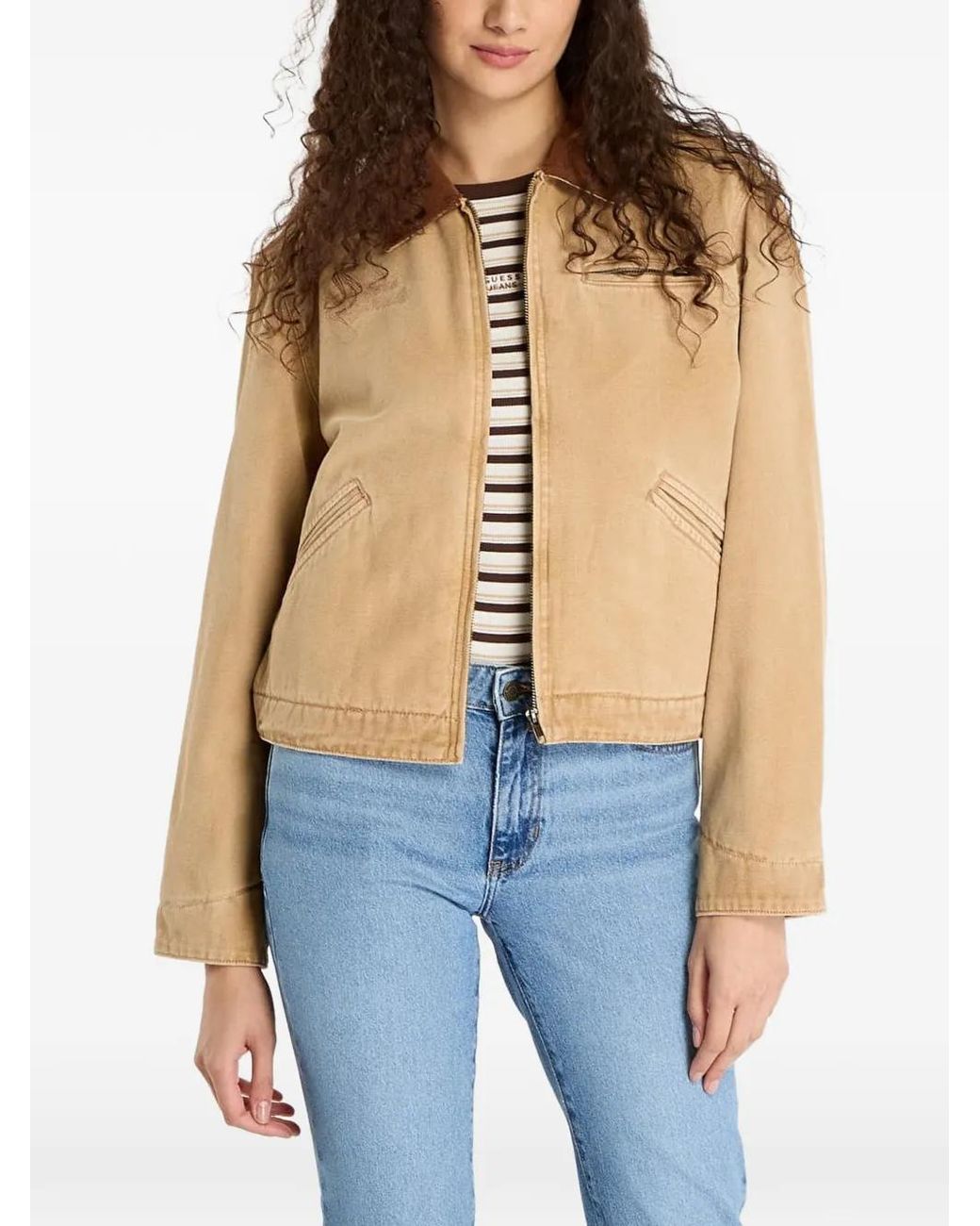 Guess Blue Corduroy-Collar Jacket