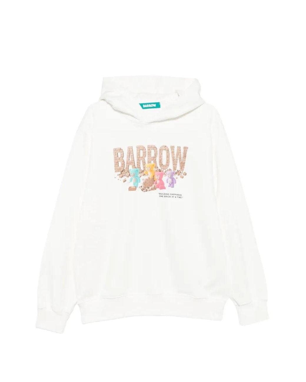Barrow White Graphic-Print Hoodie
