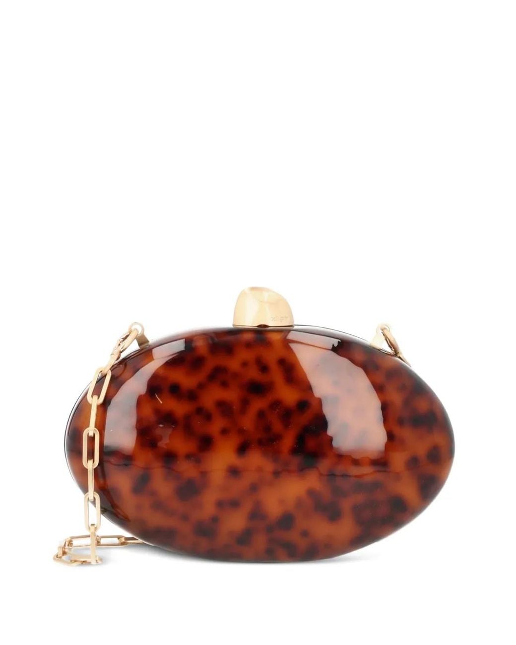 Cult Gaia Brown Eviana Tortoiseshell-Effect Clutch Bag