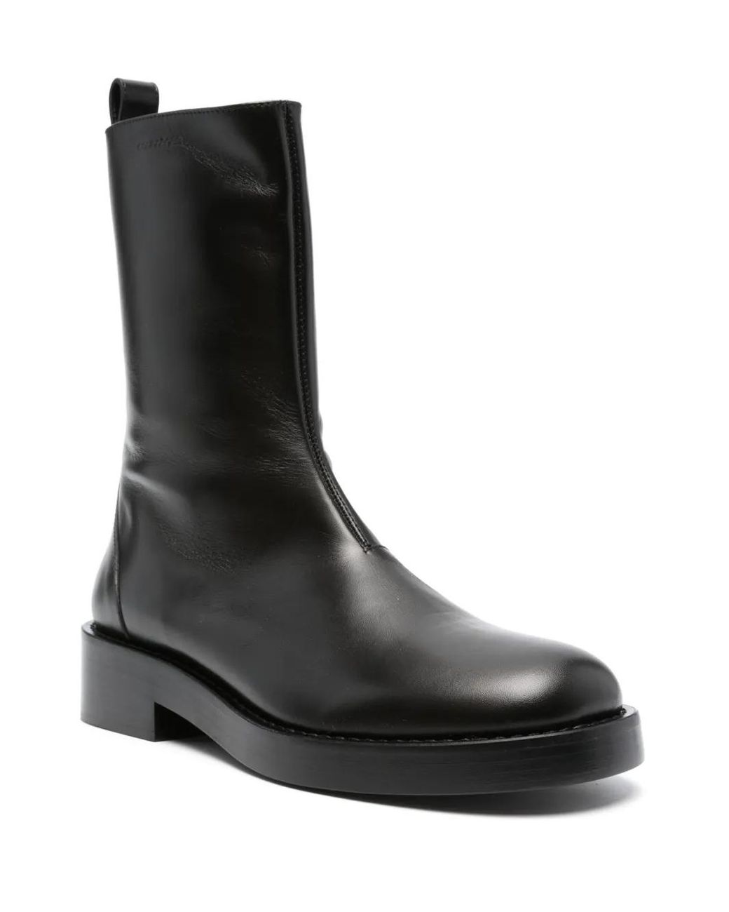 Courreges Black Stretch Leather Boots for men