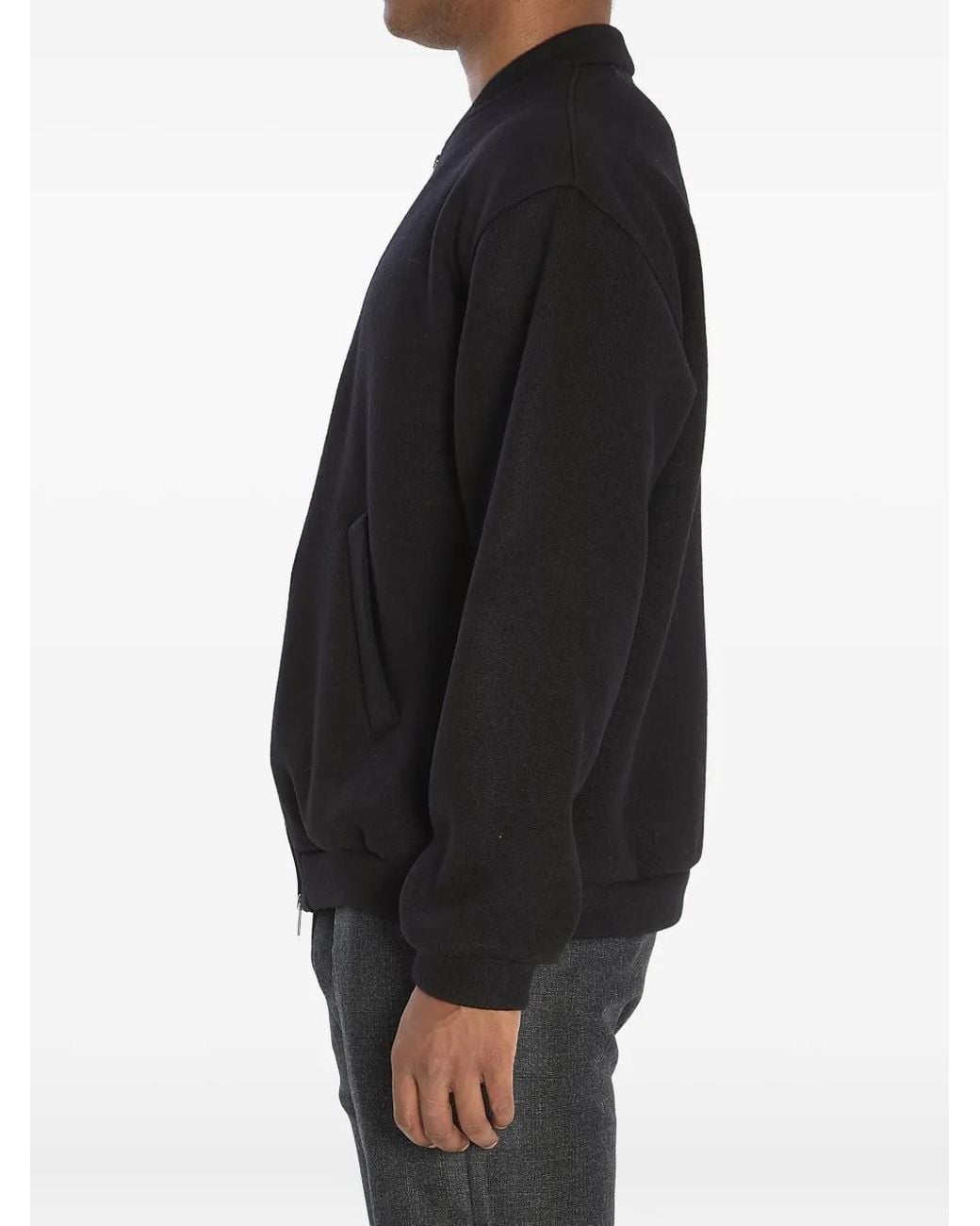 Barena Black Zip-Front Bomber Jacket for men