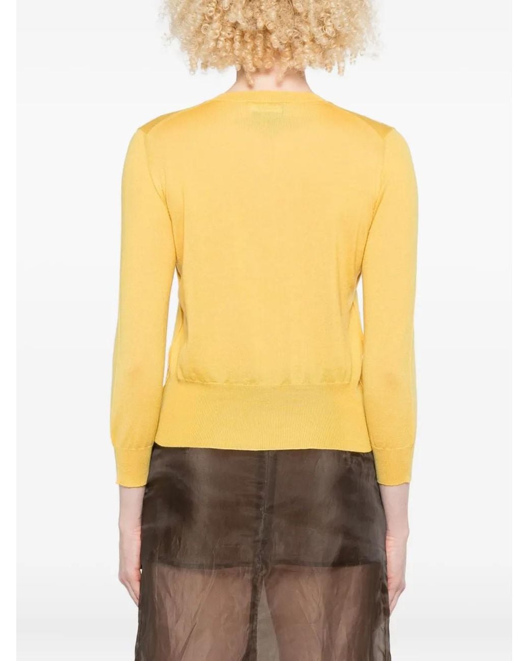 Prada Yellow Long-Sleeved Cardigan