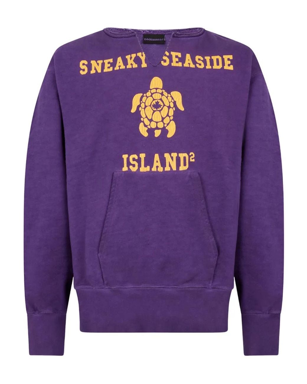 DSquared² Blue Vintage Dyed Long & Lean Fit Crewneck for men