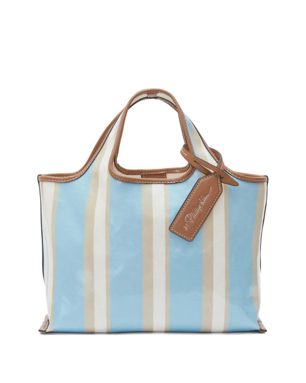 3.1 Phillip Lim Blue Mini Striped Tote Bag