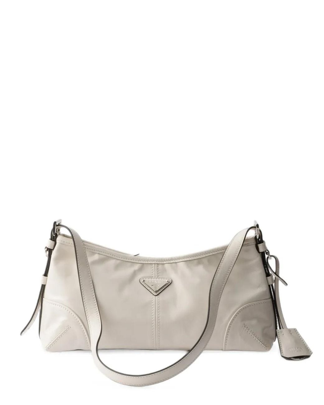 Prada Gray Aimèe Medium Leather Shoulder Bag