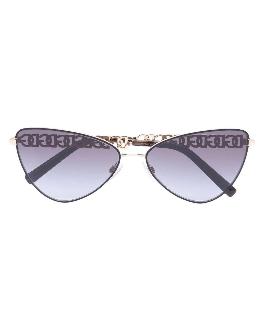 Dolce & Gabbana Blue Logo-Chain Cat-Eye Sunglasses