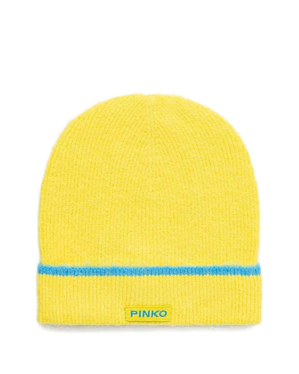 Pinko Yellow Gestreifte Beanie