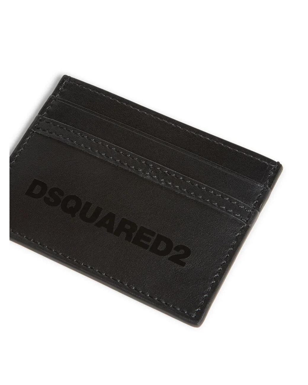 DSquared² Black Logo-Print Card Holder for men