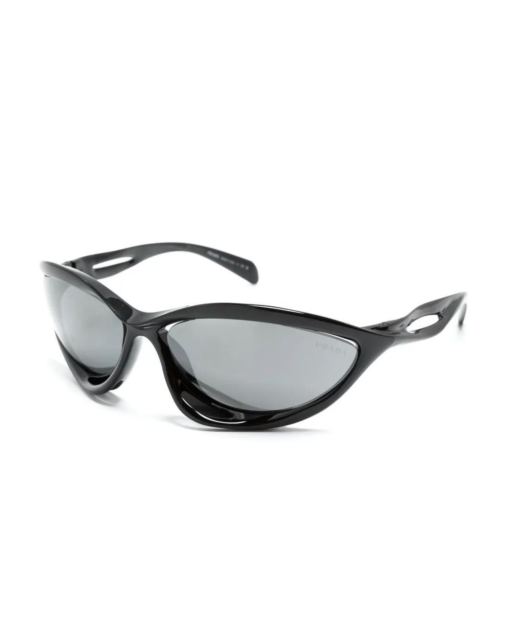 Prada Gray Runway Geometric-Frame Sunglasses