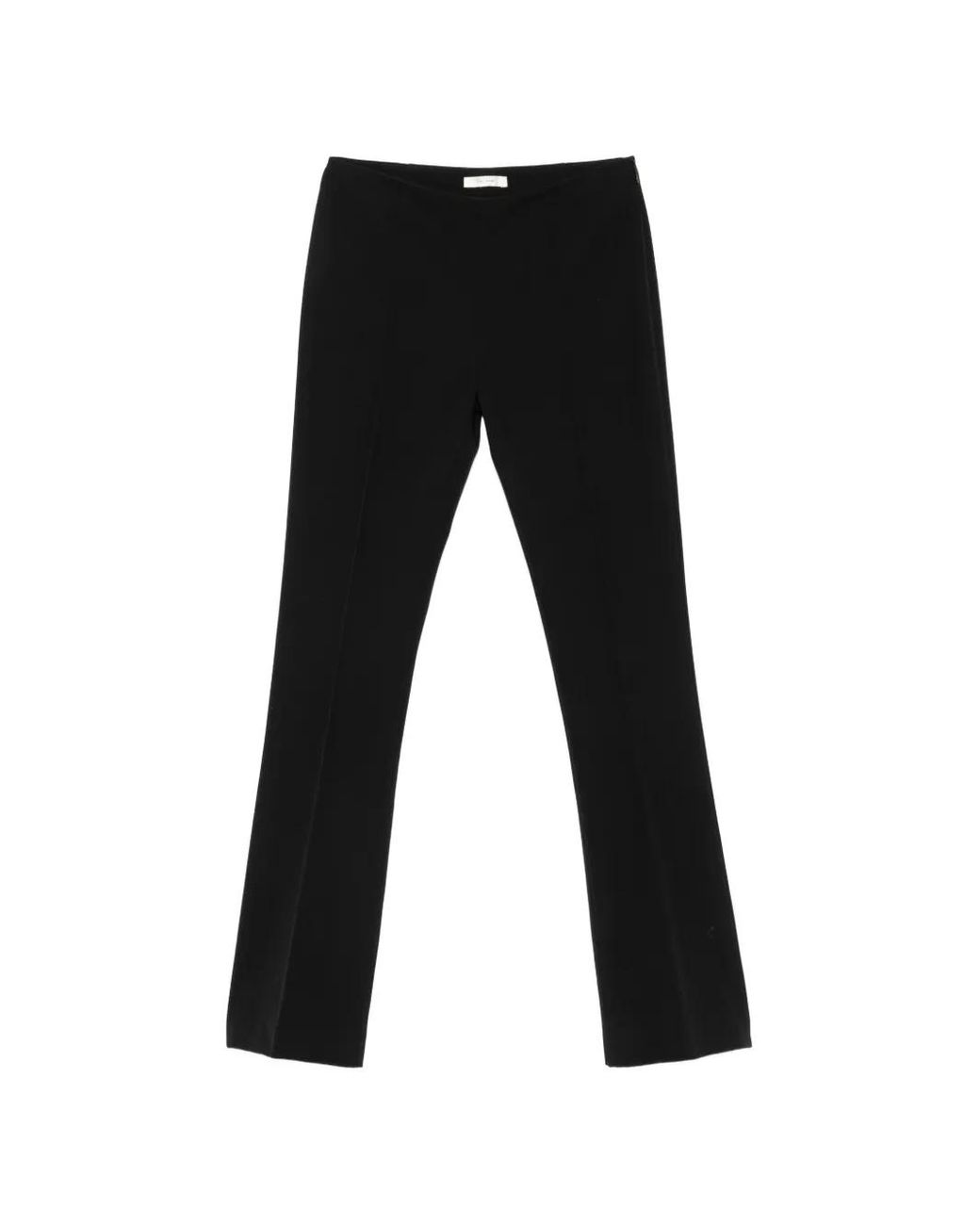 The Row Black Fabien Pressed-Crease Trousers