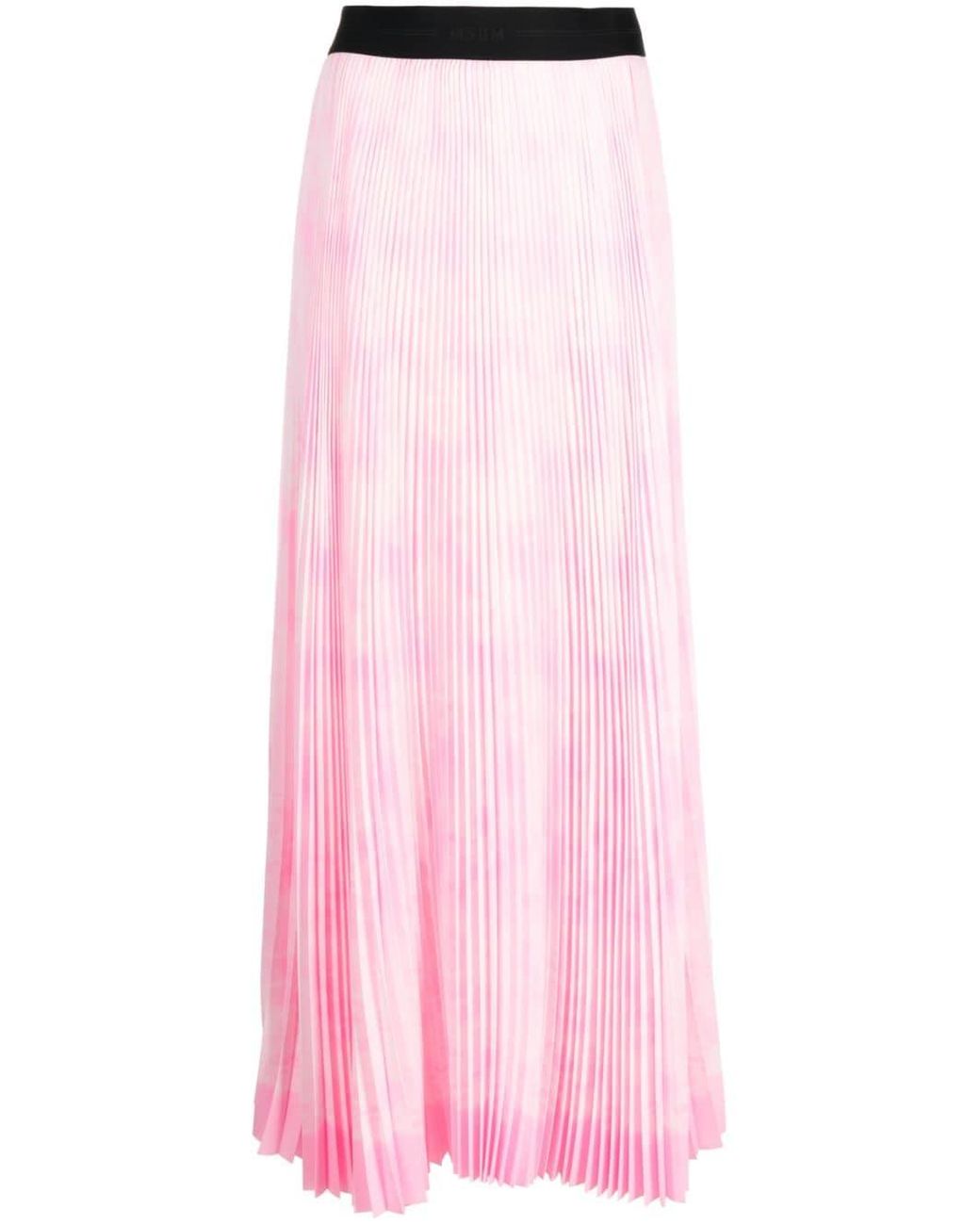 MSGM プリーツ マキシスカート ピンク | Lyst