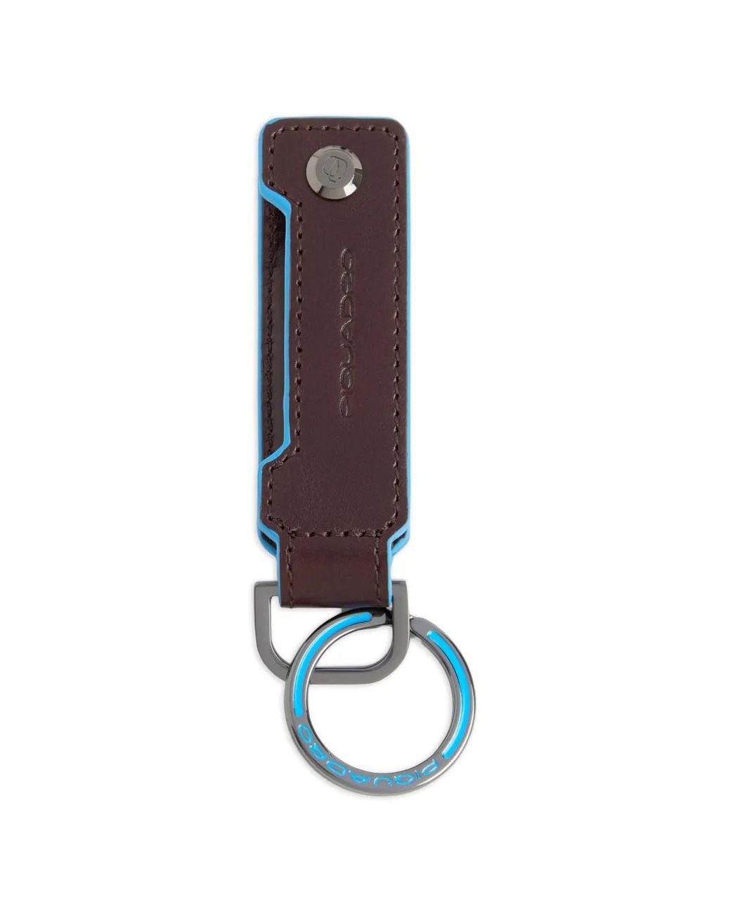 Piquadro Blue Logo-Debossed Keychain