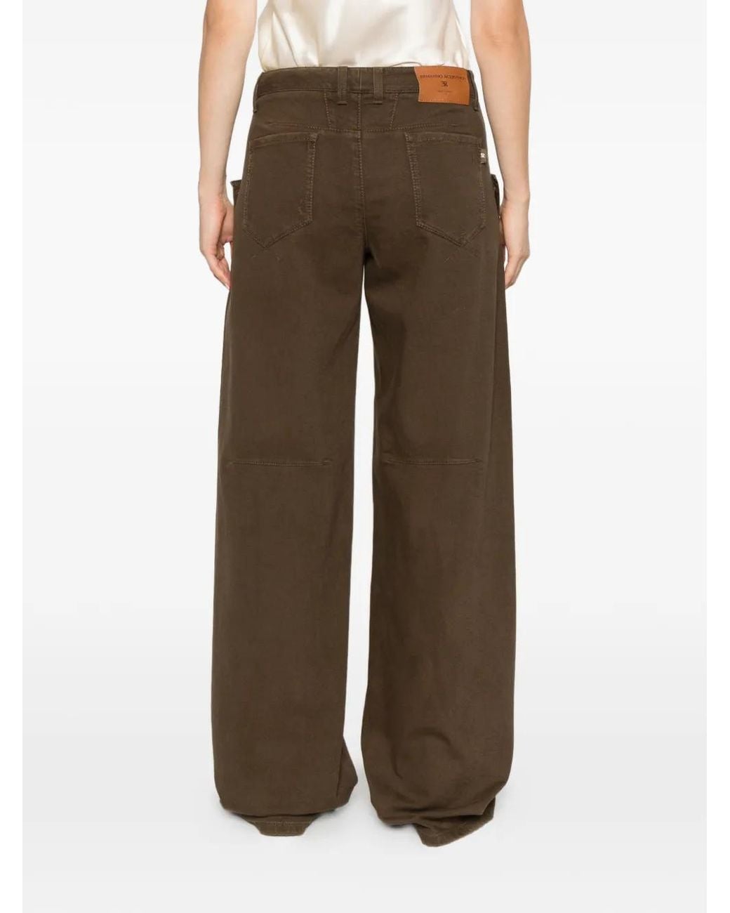 Ermanno Scervino Brown Pantalon Ample À Boutons Décoratifs