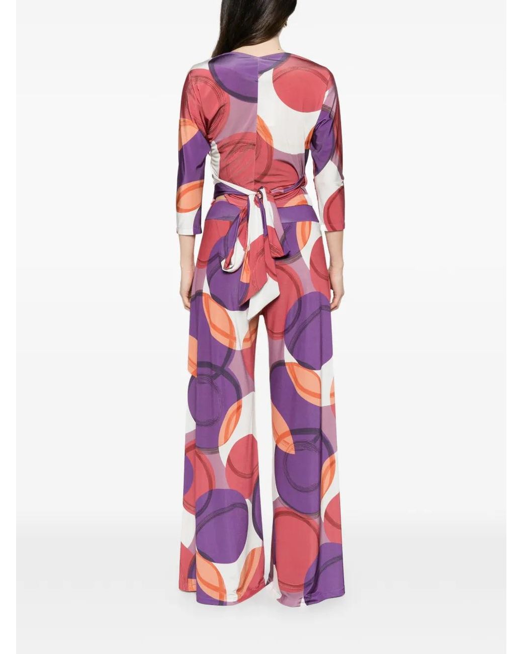 LE_RJTANGE® White Abstract-Print Wrap Blouse