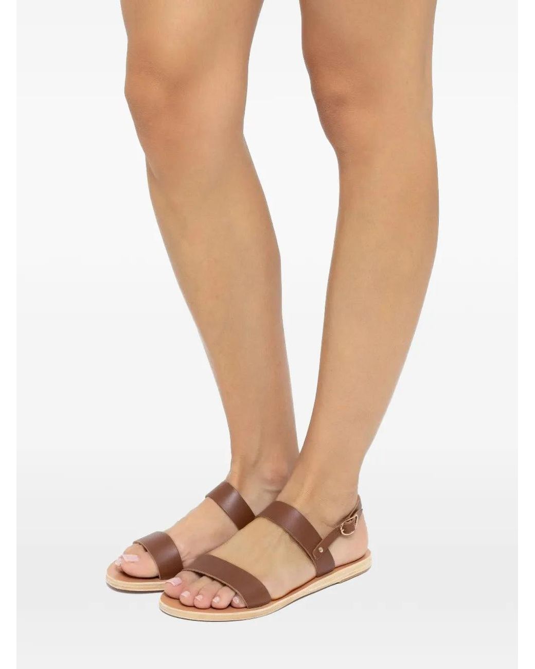 Ancient Greek Sandals Brown Clio Flat Sandals