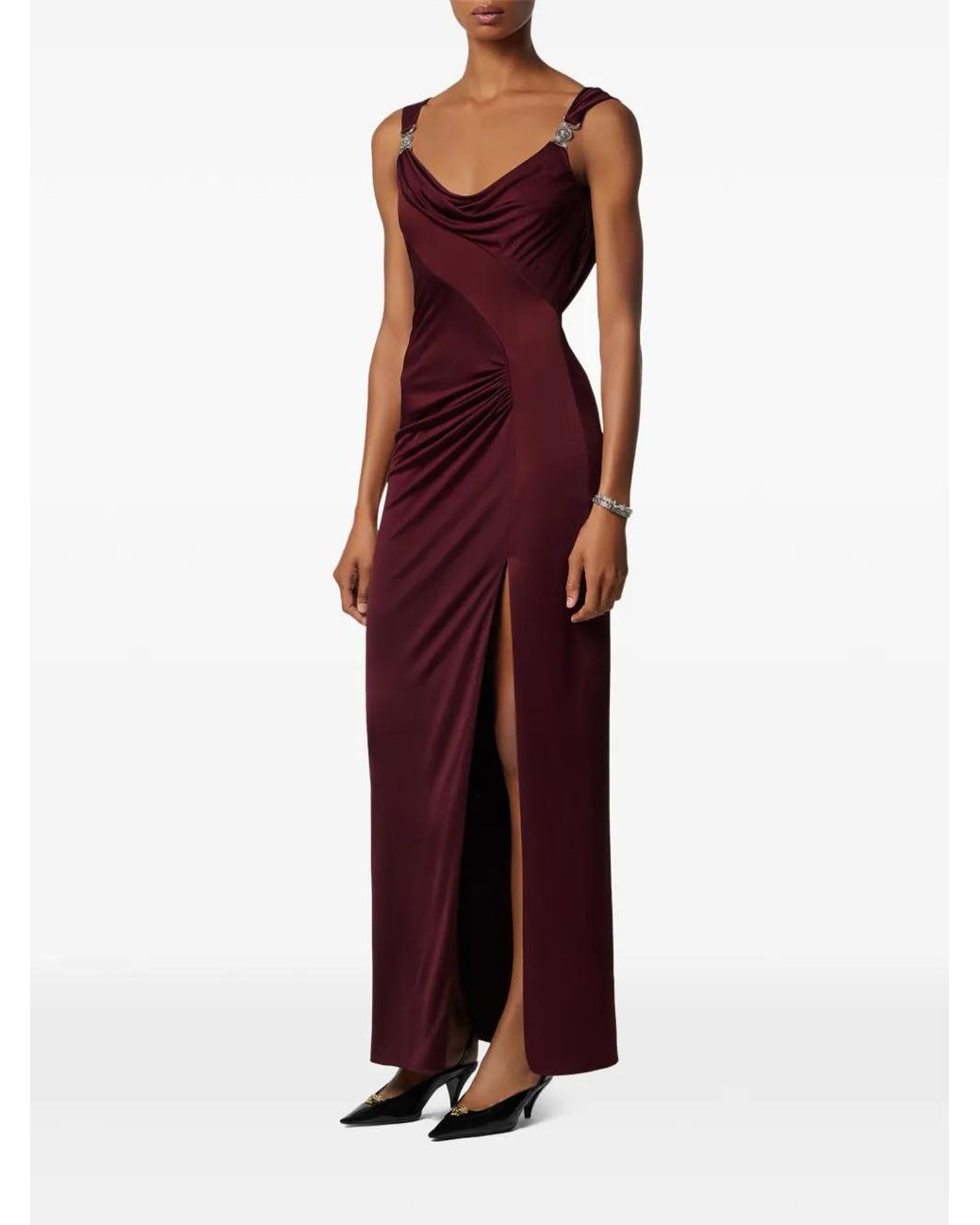 Versace Purple Draped Dress