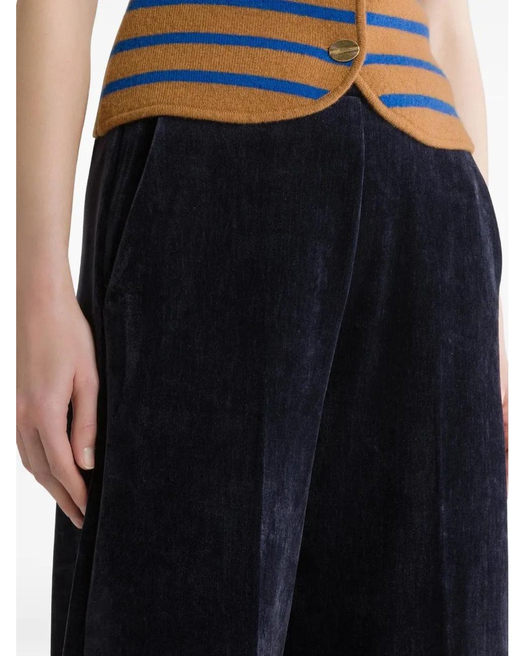 Forte_forte Blue High-Waisted Wide-Leg Trousers