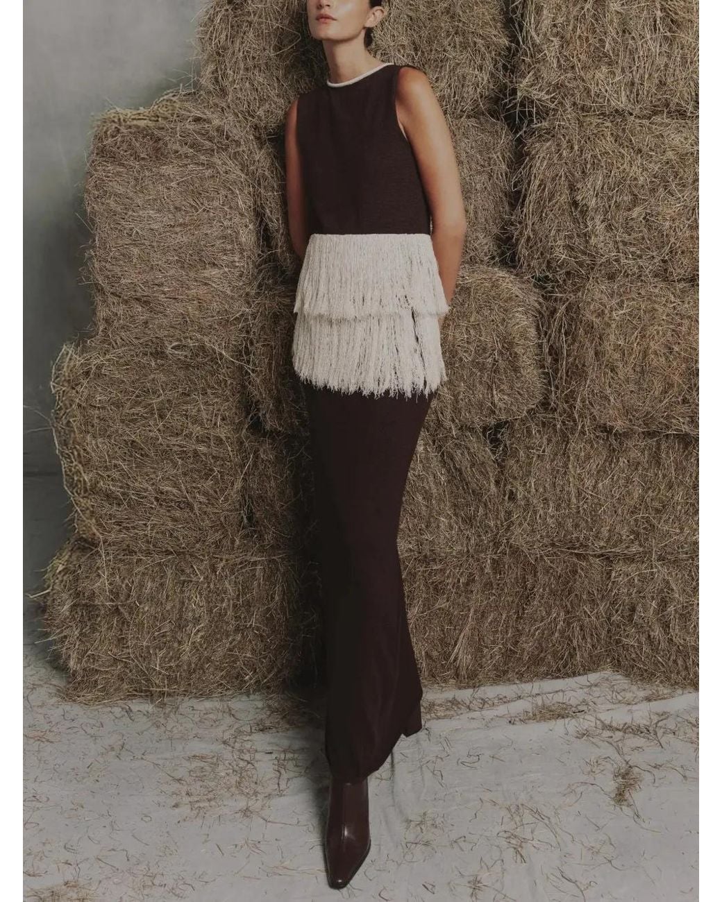 Baobab Black Jane Fringe-Detail Skirt