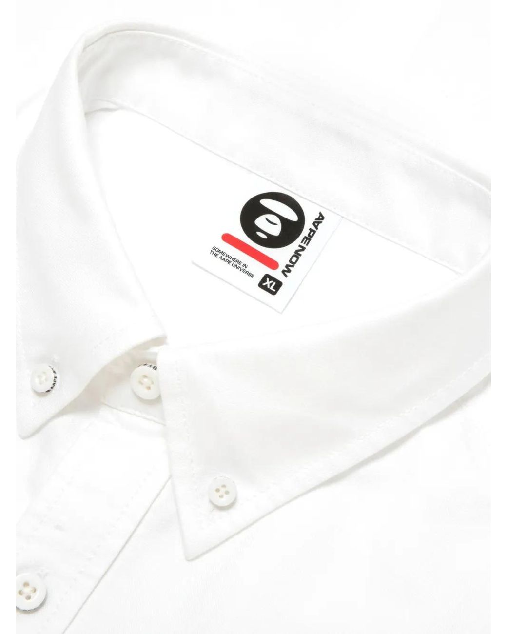 Aape By A Bathing Ape White Logo-Embroidered Shirt for men