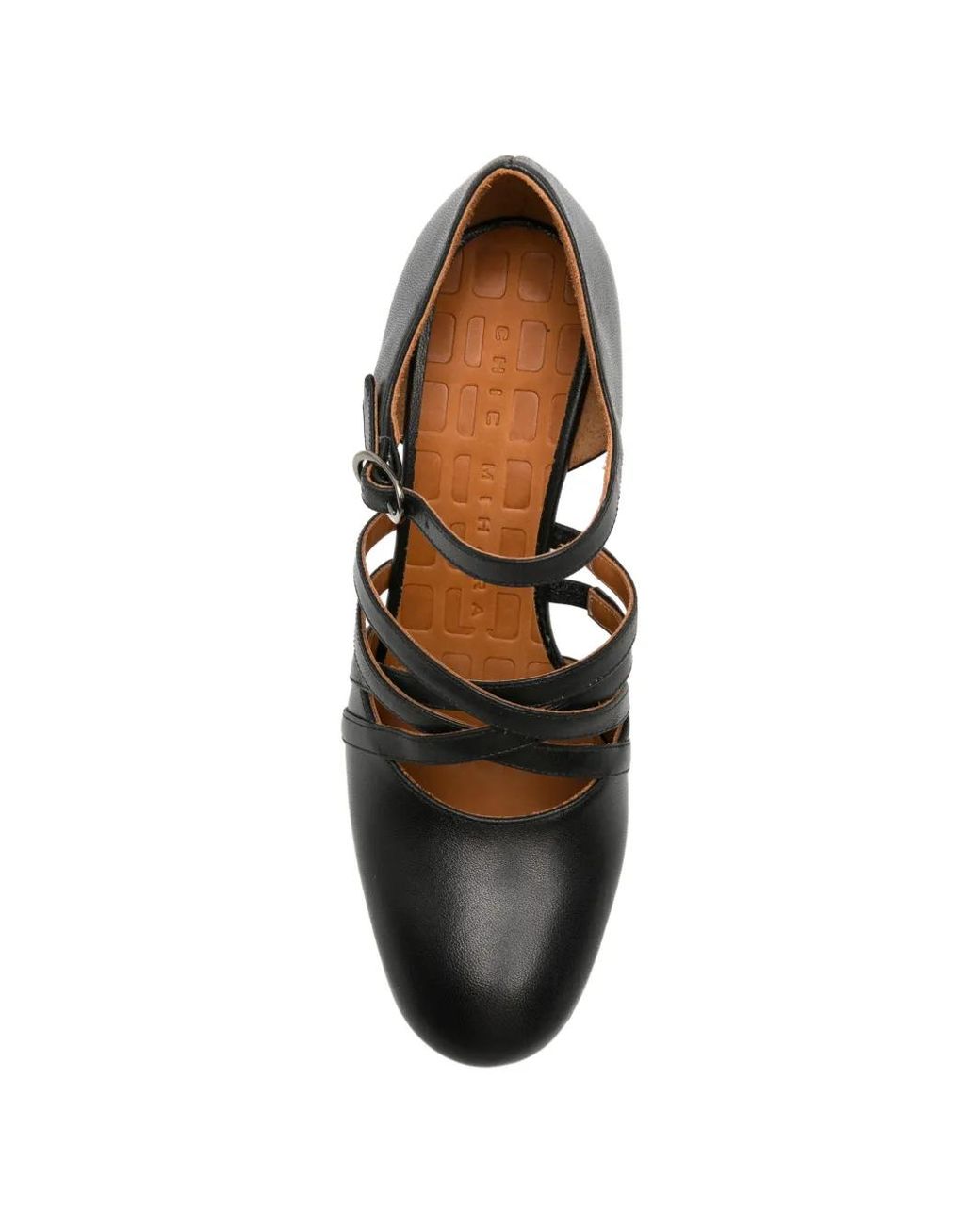 Chie Mihara Black Match Strappy Leather Heeled Pumps