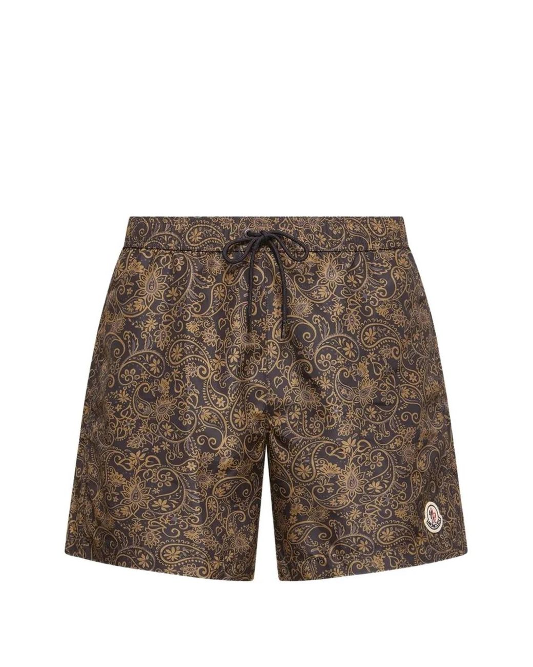 Moncler Brown Paisley Drawstring Swim Shorts for men