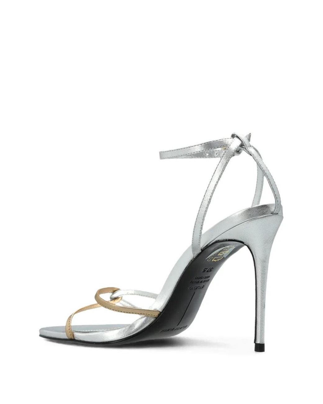 Black Suede Studio White Miley Leather Sandals