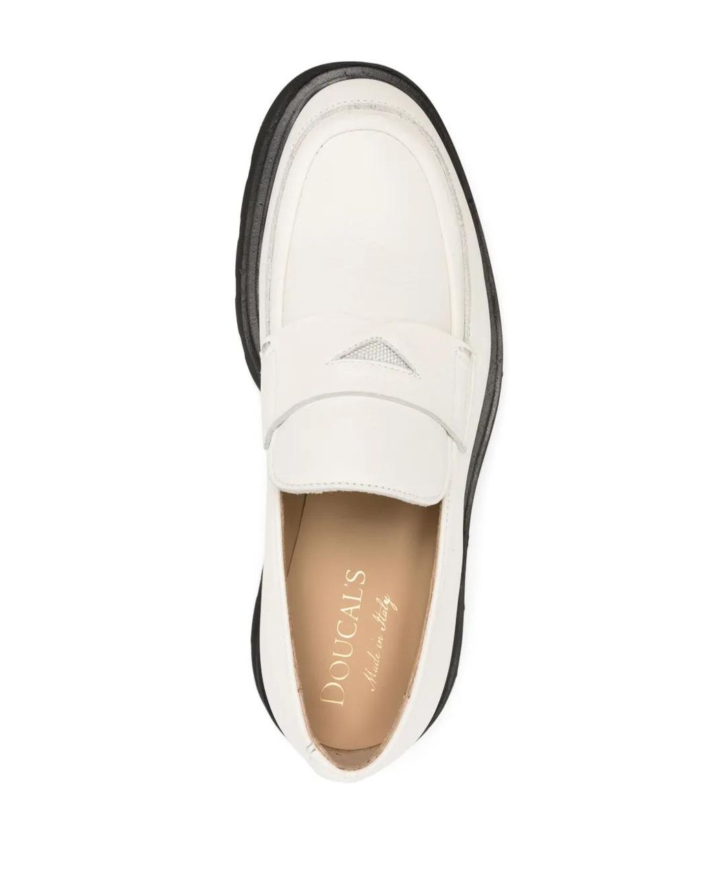 Doucal's White Chunky-Sole Leather Loafers