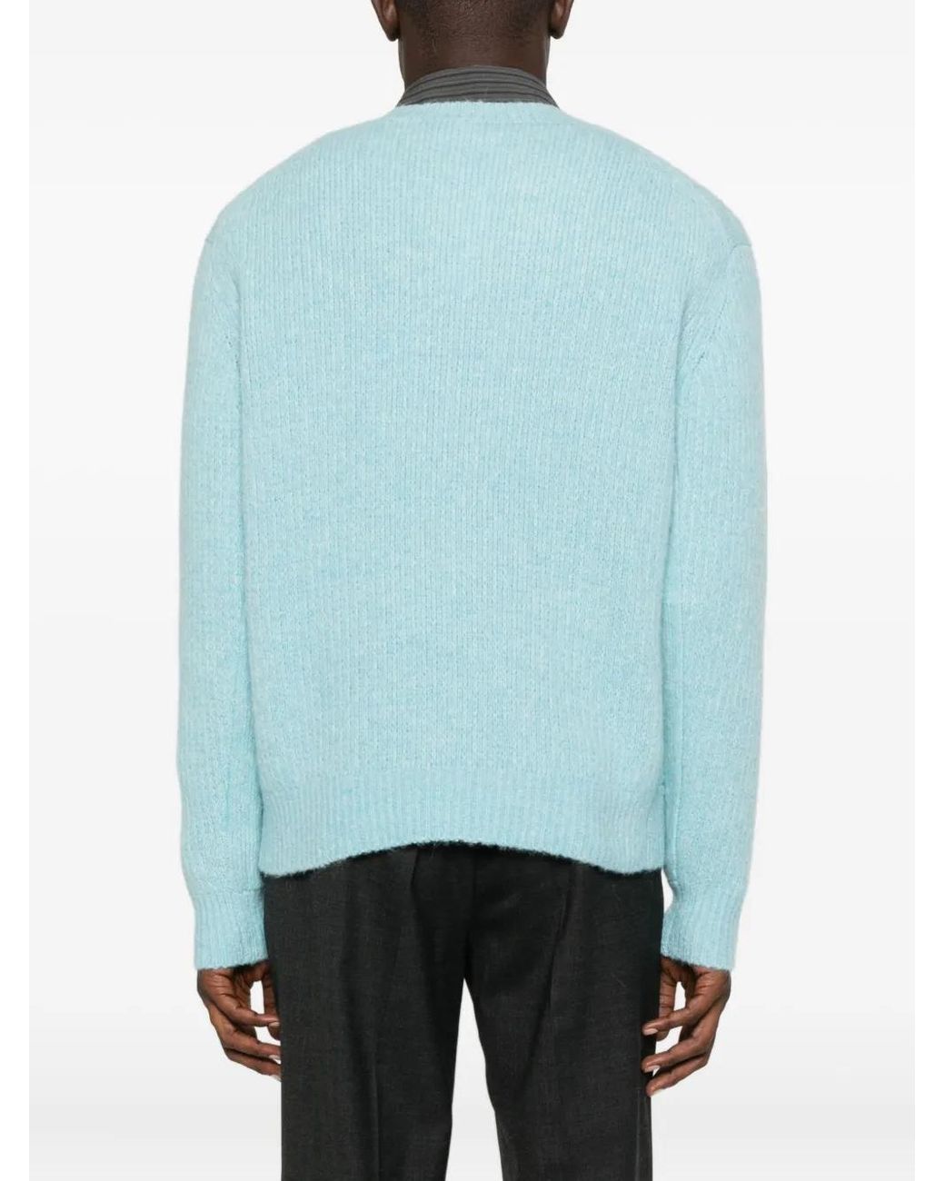 sunflower Blue Ribbed Wool Sweater for men