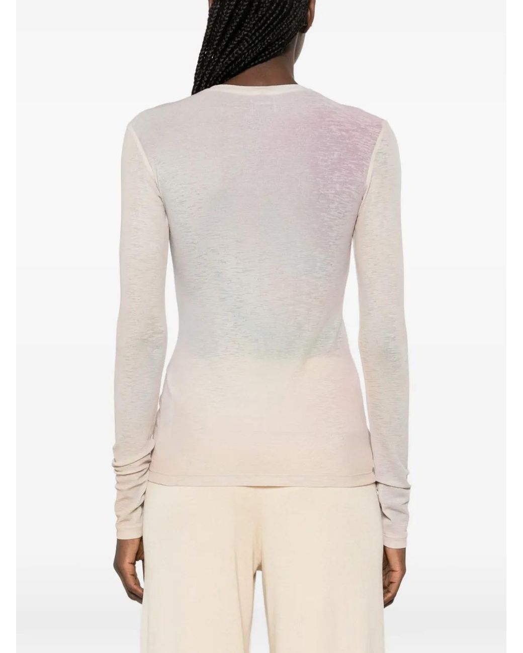 Nanushka White Long Sleeve Crewneck Top