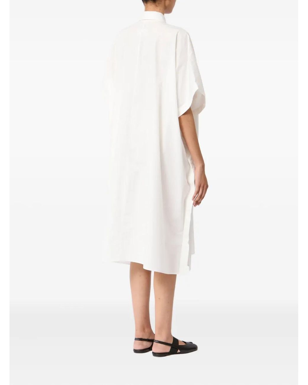 MM6 by Maison Margiela White Button-Up Midi Dress