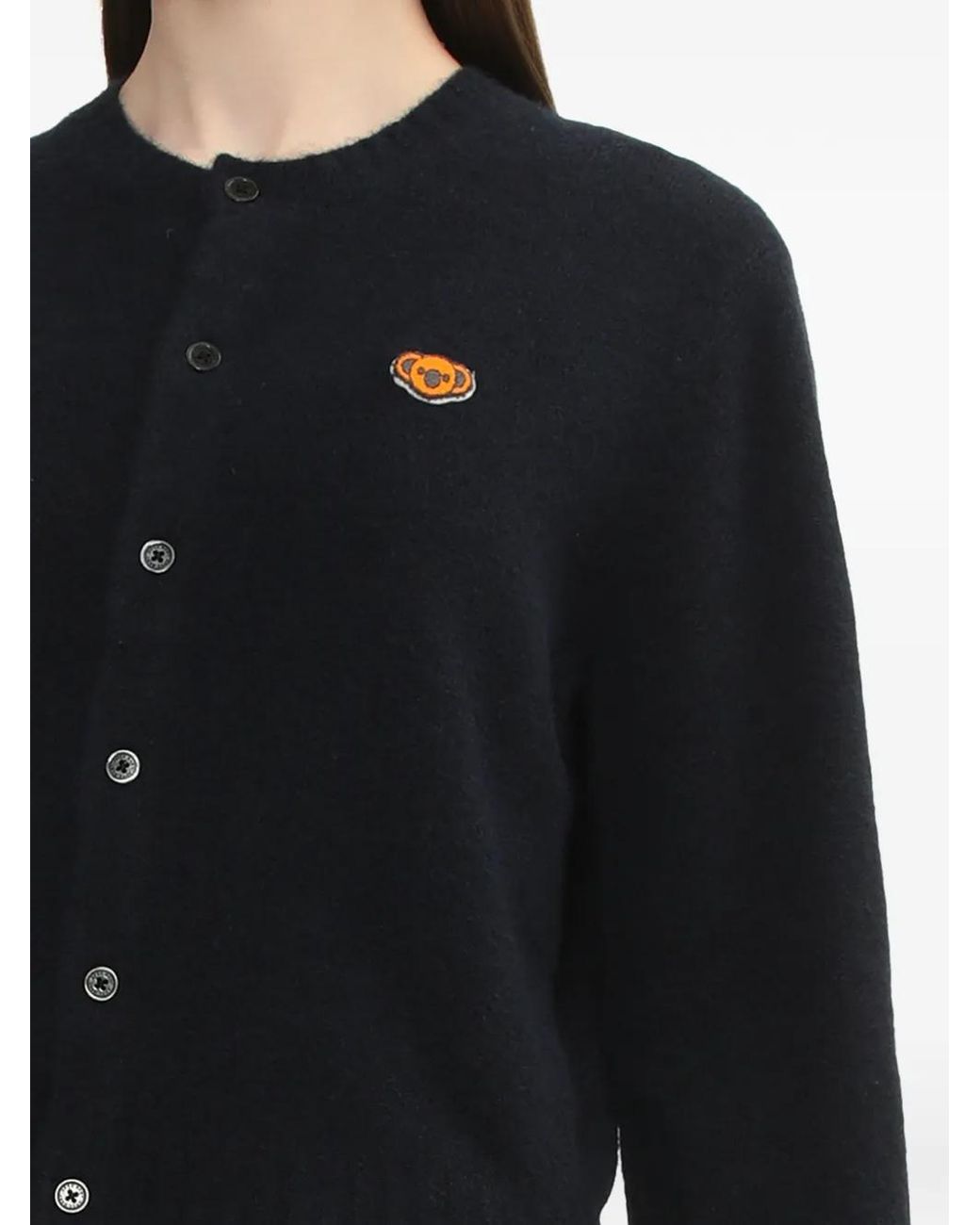 A Bathing Ape Blue Buttoned Appliqué Cardigan