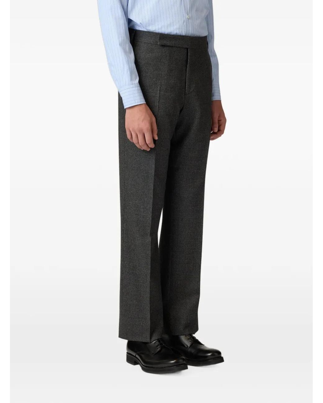 Lardini Black Flat-Front Straight-Leg Trousers for men