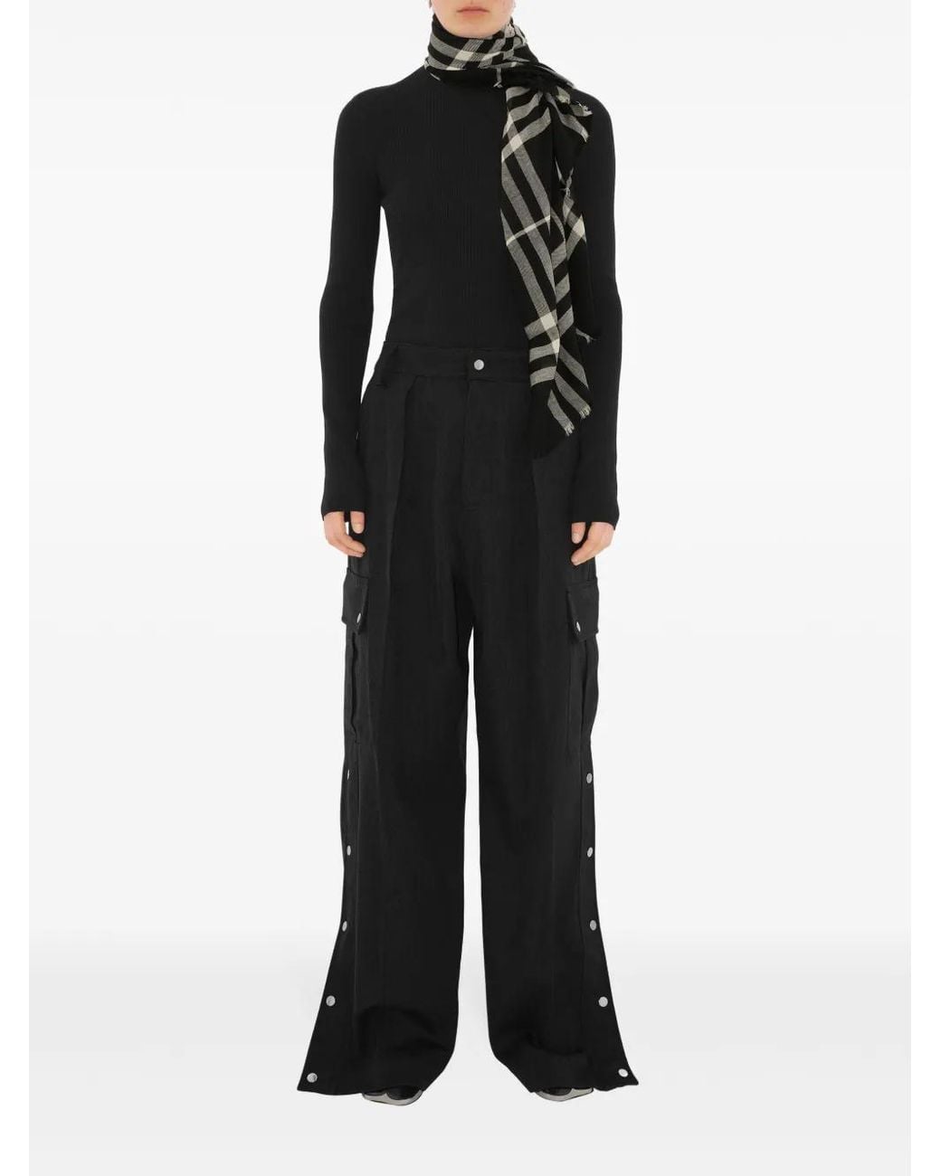 Burberry Black Karierter Schal