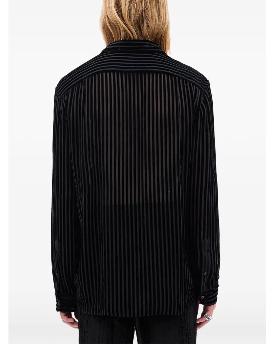 Ann Demeulemeester Black Striped Shirt for men