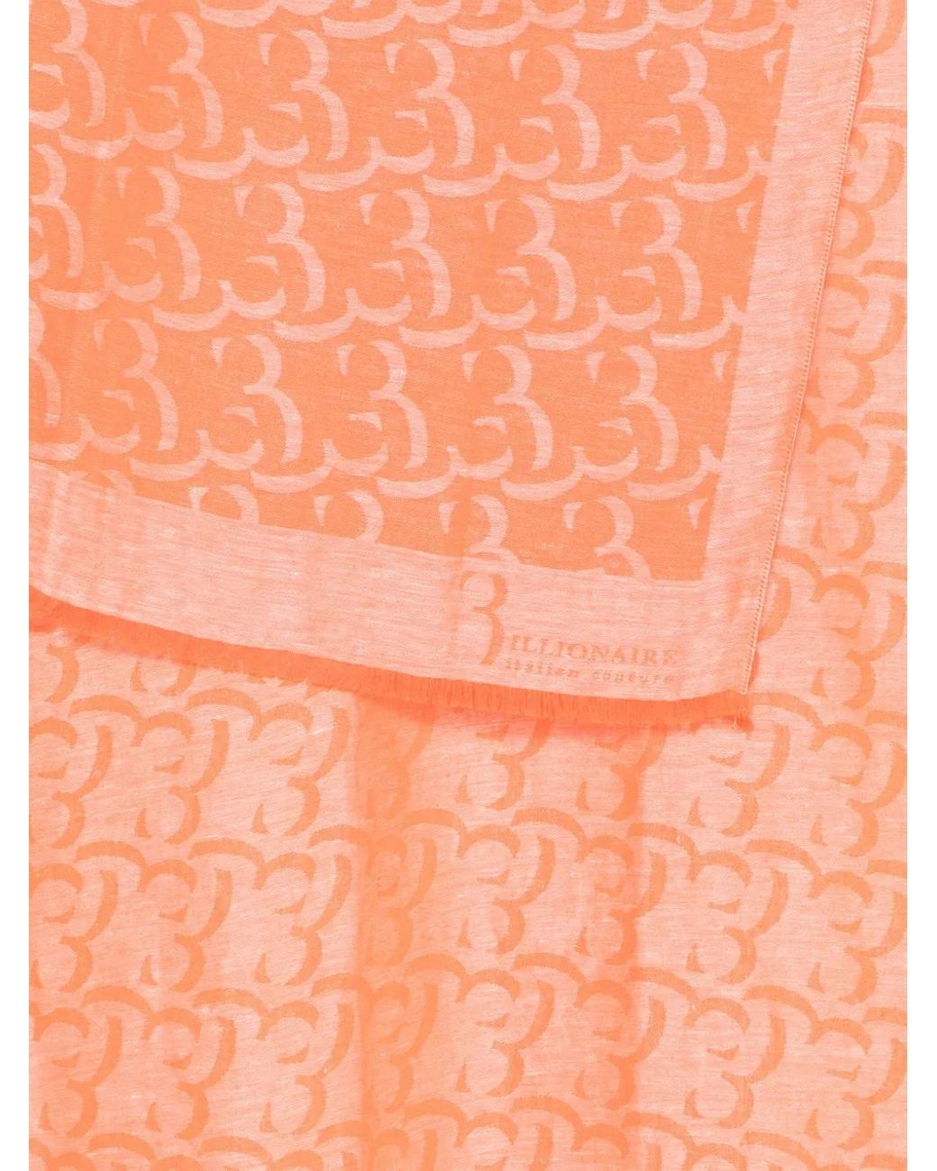 Billionaire Orange Écharpe À Logo Imprimé for men
