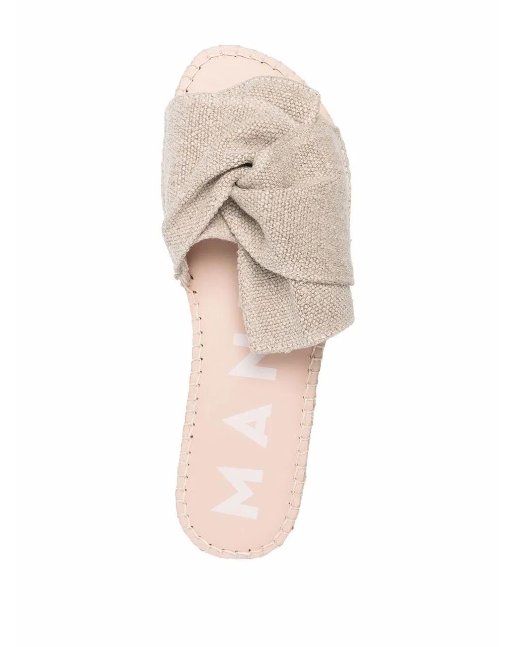 Manebí Natural Ruched Open-Toe Espadrilles